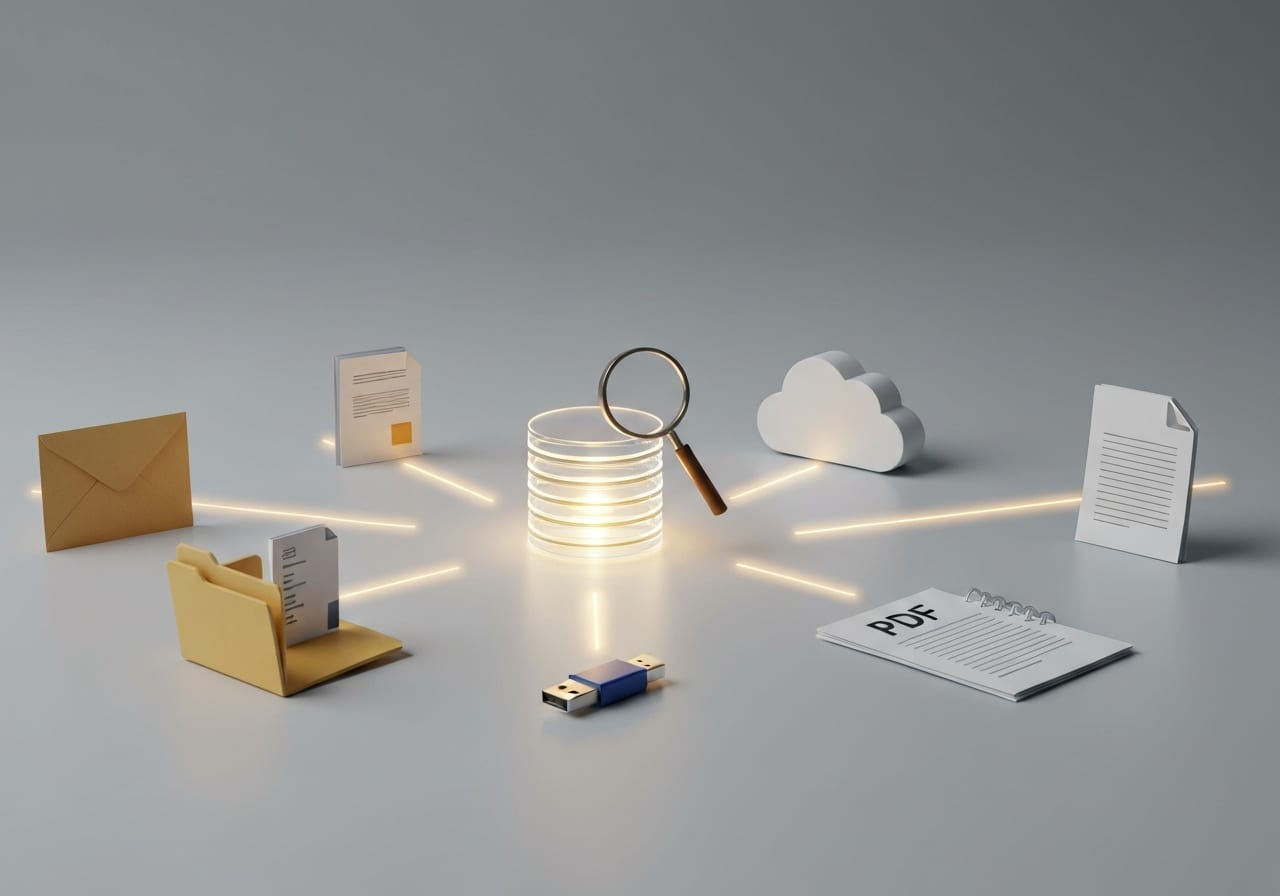 KnowSimple verbindet sich mit Mail, Cloud und lokalen Dokumenten